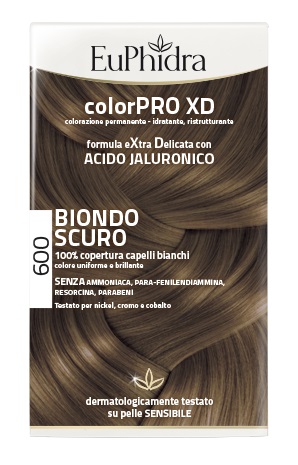 EUPHIDRA COLORPRO XD 600 BIONDO SCURO GEL COLORANTE CAPELLI IN FLACONE + ATTIVANTE + BALSAMO + GUANTI - Farmacia Mastrangelo 