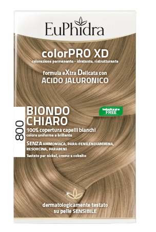 EUPHIDRA COLORPRO XD 800 BIONDO CHIARO GEL COLORANTE CAPELLI IN FLACONE + ATTIVANTE + BALSAMO + GUANTI - Farmacia Mastrangelo 