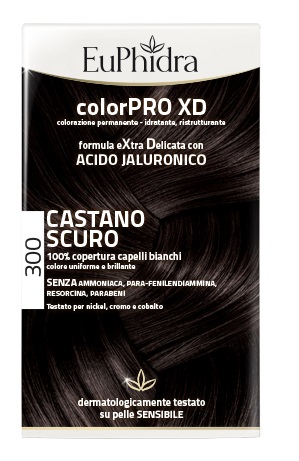 EUPHIDRA COLORPRO XD 300 CASTANO SCURO GEL COLORANTE CAPELLI IN FLACONE + ATTIVANTE + BALSAMO + GUANTI - Farmacia Mastrangelo 
