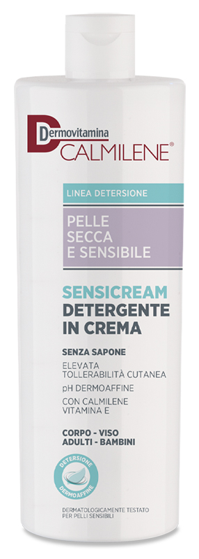 DERMOVITAMINA CALMILENE SENSICREAM DETERGENTE IN CREMA SENZA SAPONE PER PELLE SECCA E SENSIBILE 500 ML - Farmacia Mastrangelo 