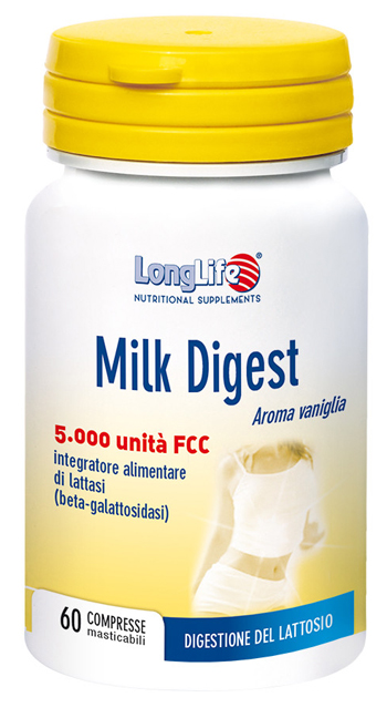 LONGLIFE MILK DIGEST 60 COMPRESSE MASTICABILI - Farmacia Mastrangelo 