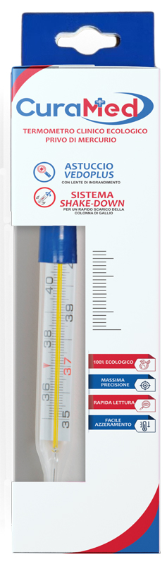 TERMOMETRO CLINICO OVALE AL GALLIO CON AGITATORE CURATERM - Farmacia Mastrangelo 