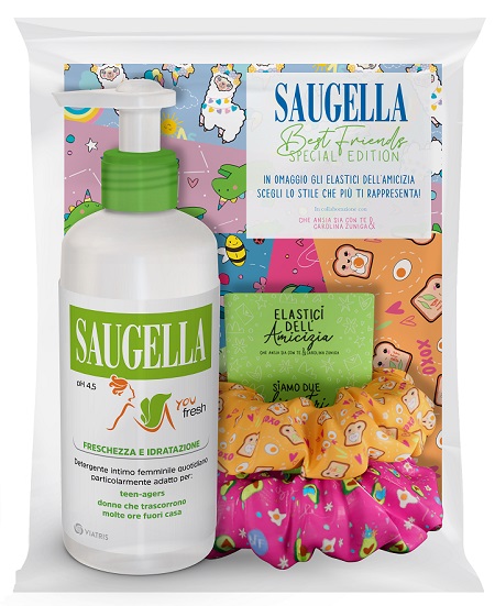 SAUGELLA BUNDLE YOU FRESH PH 4,5 DETERGENTE INTIMO FRESCHEZZA E IDRATAZIONE + SCRUNCHIES IN OMAGGIO - Farmacia Mastrangelo 