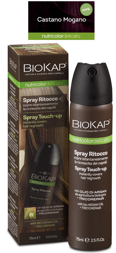 BIOS LINE  BIOKAP NUTRICOLOR DELICATO SPRAY RITOCCO CASTANO MOGANO 75 ML - Farmacia Mastrangelo 