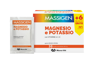 MASSIGEN MAGNESIO E POTASSIO 24 BUSTINE +6 GRATIS - Farmacia Mastrangelo 