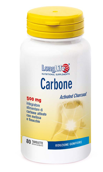 LONGLIFE CARBONE ATTIVATO 80 TAVOLETTE DIVISIBILI - Farmacia Mastrangelo 
