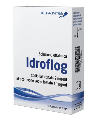 SOLUZIONE OFTALMICA IDROFLOG A BASE DI IALURONATO DI SODIO E IDROCORTISONE SODIO FOSFATO 15 FLACONCINI DA 0,5 ML - Farmacia Mastrangelo 