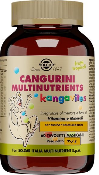 CANGURINI MULTINUTRIENTS FRUTTI TROPICALI 60 TAVOLETTE - Farmacia Mastrangelo 
