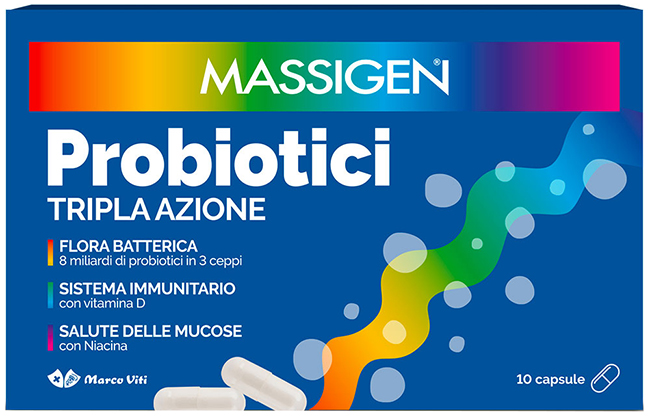 MASSIGEN PROBIOTICI 10 CAPSULE PREZZO PIENO - Farmacia Mastrangelo 
