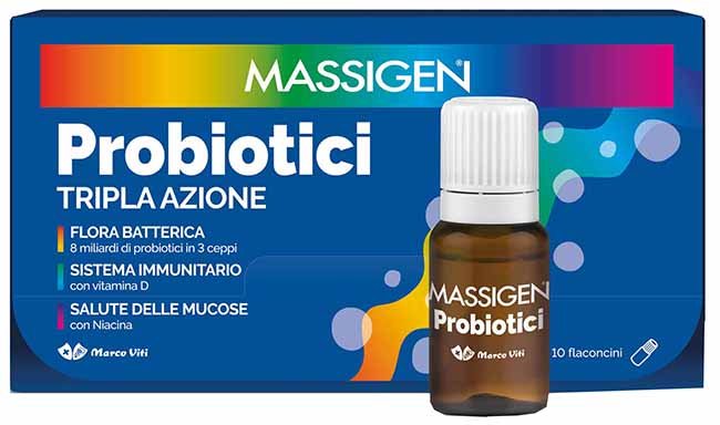MASSIGEN PROBIOTICI 10 FLACONCINI X 8 ML PREZZO PIENO - Farmacia Mastrangelo 