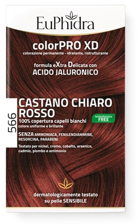 EUPHIDRA COLORPRO GEL COLORANTE CAPELLI XD 566 CASTANO CHIARO ROSSO 50 ML + ATTIVANTE + BALSAMO + GUANTI - Farmacia Mastrangelo 