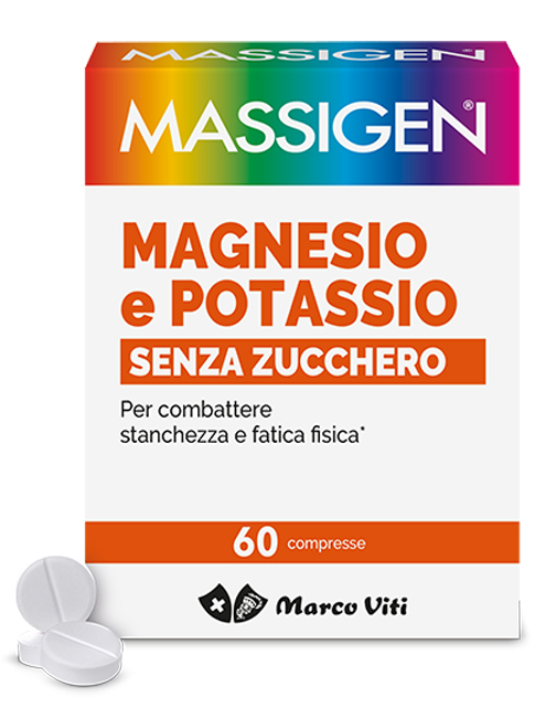 MASSIGEN MAGNESIO POTASSIO SENZA ZUCCHERI 60 COMPRESSE - Farmacia Mastrangelo 
