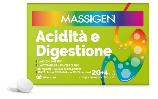 MASSIGEN ACIDITA' E DIGESTIONE 24 COMPRESSE MASTICABILI - Farmacia Mastrangelo 