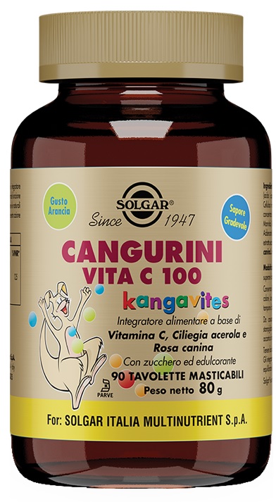 CANGURINI VITA C 100 90 TAVOLETTE MASTICABILI - Farmacia Mastrangelo 