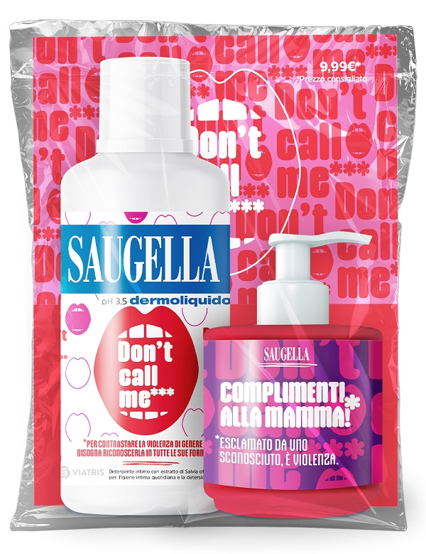 SAUGELLA BUNDLE DERMOLIQUIDO DON'T CALL ME 1 SAUGELLA DERMOLIQUIDO 500 ML CON ETICHETTA EDIZIONE LIMITATA + 1 MINISIZE SAMPLE CON PUMP 150 ML - Farmacia Mastrangelo 
