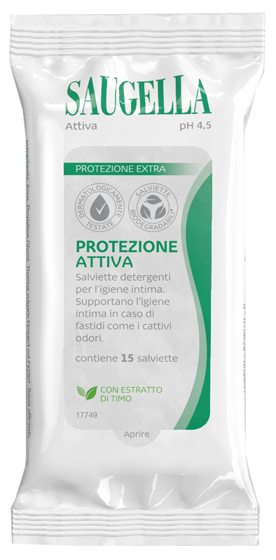 SAUGELLA ATTIVA SALVIETTINE 15 PEZZI - Farmacia Mastrangelo 