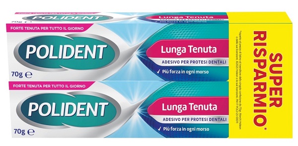 ADESIVO PROTESI DENTALI POLIDENT LUNGA TENUTA 2 TUBETTI X 70 G - Farmacia Mastrangelo 