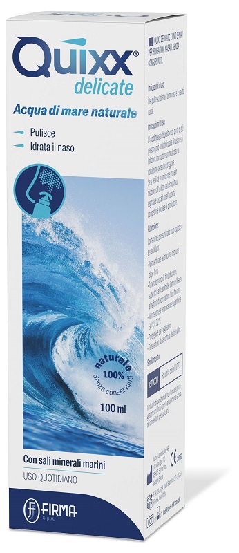 SOLUZIONE SPRAY PER IRRIGAZIONI NASALI QUIXX DELICATE ACQUA MARINA ISOTONICA 100 ML - Farmacia Mastrangelo 