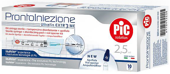 SIRINGA PIC SOLUTION PRONTO INIEZIONE 2,5 ML AGO GAUGE 23 1 1/4 10 PEZZI - Farmacia Mastrangelo 
