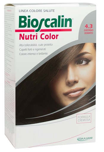 BIOSCALIN NUTRI COLOR 4,3 CASTANO DORATO SINCROB 124 ML - Farmacia Mastrangelo 