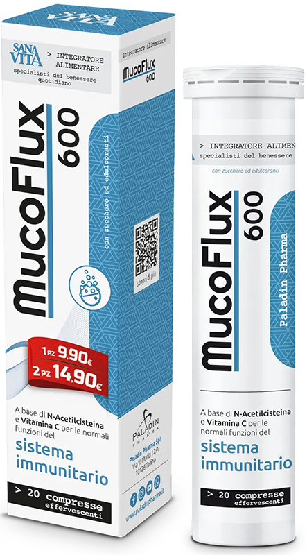 SANAVITA MUCOFLUX 600 20 CAPSULE EFFERVESCENTI - Farmacia Mastrangelo 