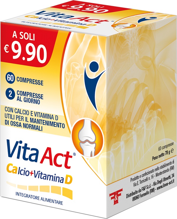 VITA ACT CALCIO + VITAMINA D 60 COMPRESSE - Farmacia Mastrangelo 