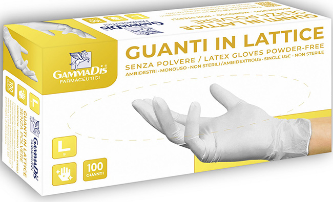 GUANTI LATTICE SENZA POLVERE SMALL 100 PEZZI GAMMADIS - Farmacia Mastrangelo 