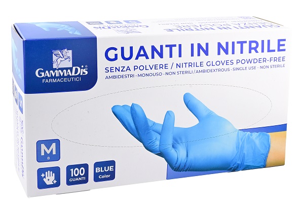 GUANTI NITRILE SENZA POLVERE SMALL 100 PEZZI GAMMADIS - Farmacia Mastrangelo 