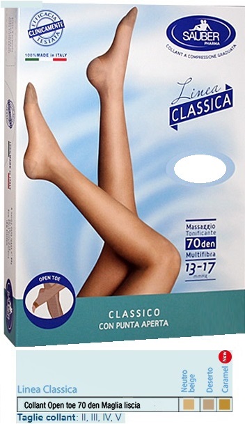 SAUBER COLLANT OPEN TOE MAGLIA LISCIA 70 DEN COLORE NEUTRO BEIGE TAGLIA 2 LINEA CLASSICA - Farmacia Mastrangelo 