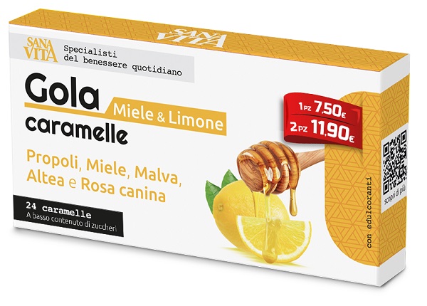 SANAVITA GOLA MIELE & LIMONE 24 CARAMELLE - Farmacia Mastrangelo 