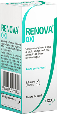 RENOVA OXI COLLIRIO SOLUZIONE OFTALMICA A BASE DI ACIDO IALURONICO 0,2% FLACONE DA 10 ML - Farmacia Mastrangelo 