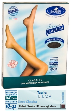 SAUBER CLASSICO COLLANT 140 DENARI MAGLIA LISCIA CIOCCOLATO 5 - Farmacia Mastrangelo 