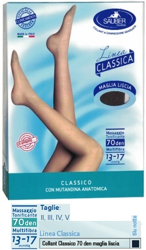 SAUBER CLASSICO COLLANT 70 DENARI MAGLIA LISCIA BLU NOTTE 2 - Farmacia Mastrangelo 