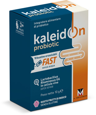 KALEIDON PROBIOTIC FAST FRUTTI DI BOSCO 10 BUSTE OROSOLUBILI - Farmacia Mastrangelo 