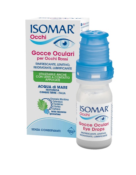 ISOMAR OCCHI GOCCE OCULARI ALL'ACIDO IALURONICO 0,20% 10 ML SENZA CONSERVANTI - Farmacia Mastrangelo 