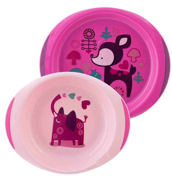 CHICCO PIATTO FONDO E PIANO 12 MESI+ ROSA/VERDE - Farmacia Mastrangelo 