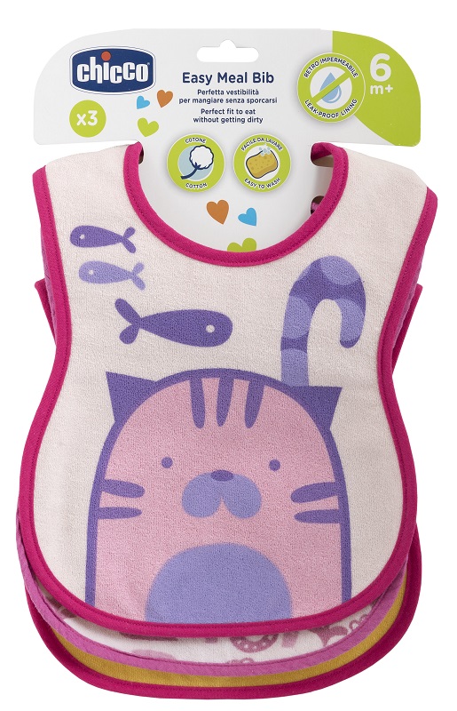 CHICCO BAVAGLINO PAPPA 6M 3 PEZZI GIRL - Farmacia Mastrangelo 