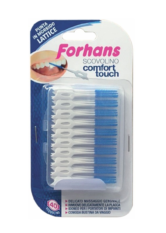 FORHANS SCOVOLINO COMFORT TOUCH PUNTA IN LATTICE 40 PEZZI - Farmacia Mastrangelo 
