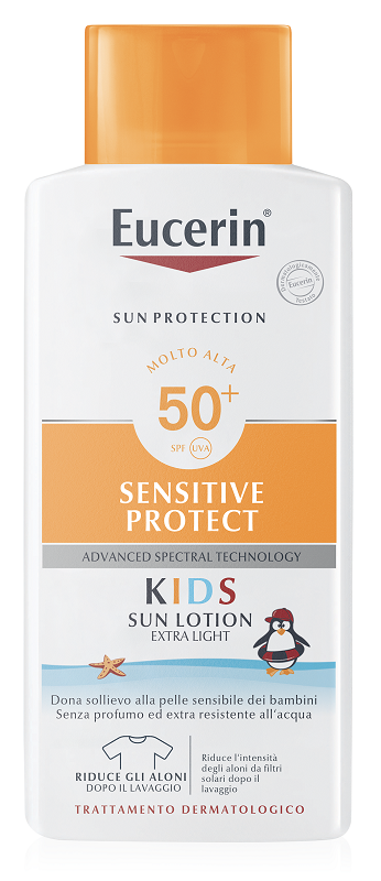 EUCERIN SUN PROTECTION SPF 50+ SENSITIVE PROTECT KIDS SUN LOTION EXTRA LIGHT 400 ML - Farmacia Mastrangelo 