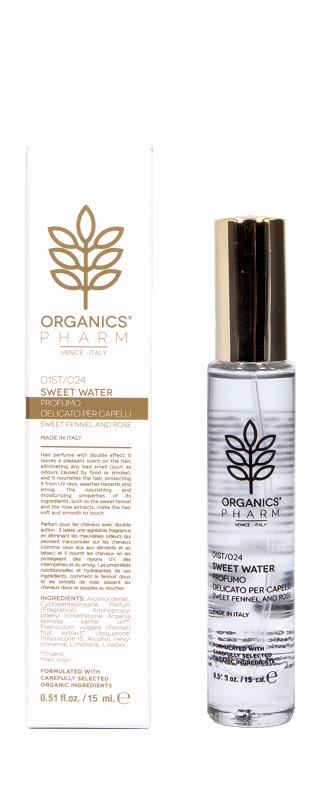 ORGANICS PHARM SWEET WATER PROFUMO DELICATO PER CAPELLI FINOCCHIO E ROSA 15 ML - Farmacia Mastrangelo 