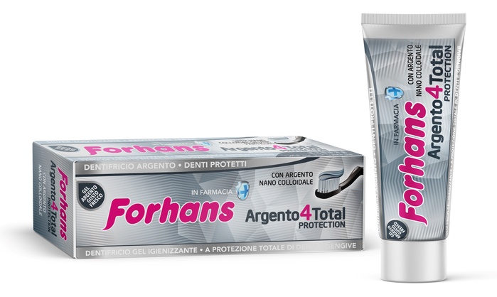 DENTIFRICIO SILVER 4 WHITE FORHANS 75 ML - Farmacia Mastrangelo 