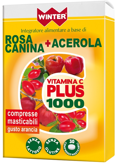 WINTER VITAMINA C PLUS 1000 ROSA CANINA + ACEROLA 30 COMPRESSE MASTICABILI - Farmacia Mastrangelo 