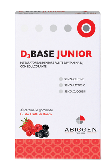 D3BASE JUNIOR 30 CARAMELLE GOMMOSE FRUTTI DI BOSCO - Farmacia Mastrangelo 