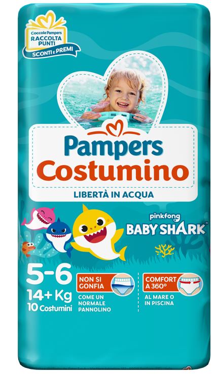 PAMPERS COSTUMINO BABY SHARK CP S 5-6 10 PEZZI - Farmacia Mastrangelo 