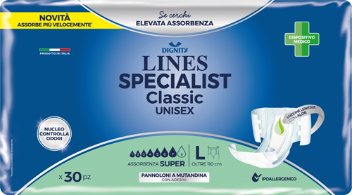 PANNOLONE MUTANDINA LINES SPECIALIST CLASSIC SUPER ULTRA MG 30 PEZZI - Farmacia Mastrangelo 