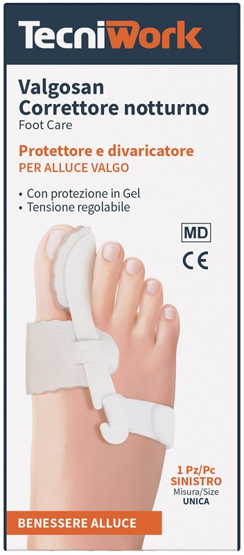 CORRETTORE NOTTURNO PER ALLUCE VALGO SINISTRO MISURA UNICA VALGOSAN 1 PEZZO - Farmacia Mastrangelo 
