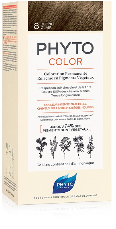 PHYTOCOLOR 8 BIONDO CHIARO 1 LATTE + 1 CREMA + 1 MASCHERA + 1 PAIO DI GUANTI - Farmacia Mastrangelo 