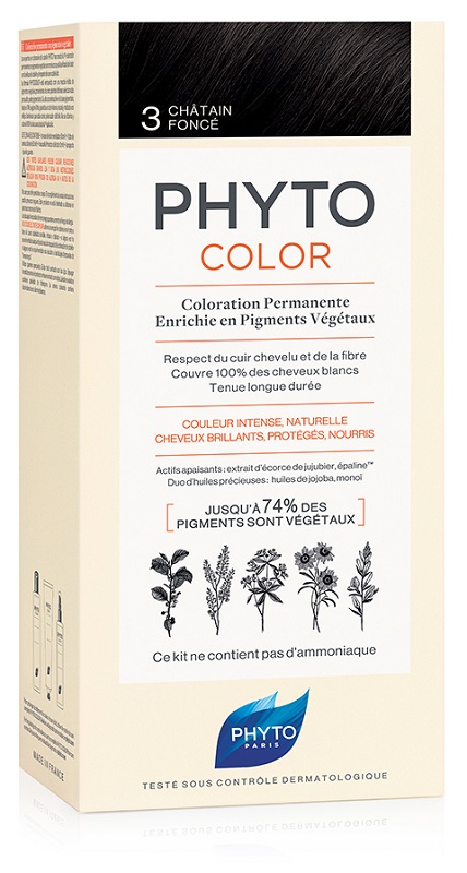 PHYTOCOLOR 3 CASTANO SCURO 1 LATTE + 1 CREMA + 1 MASCHERA + 1 PAIO DI GUANTI - Farmacia Mastrangelo 