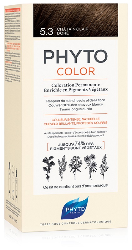 PHYTOCOLOR 5,3 CASTANO CHIARO DORATO LATTE + CREMA + MASCHERA + PAIO DI GUANTI - Farmacia Mastrangelo 