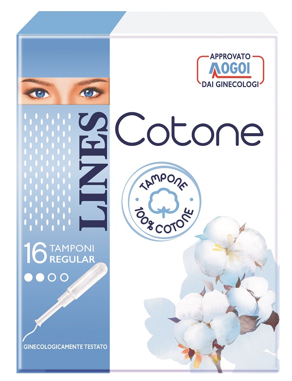 LINES COTONE TAMPONE REGULAR 16 PEZZI - Farmacia Mastrangelo 